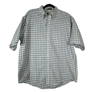 Van Heusen Men's L Wrinkle Free Oxford Short Sleeve Button Down Shirt Plaid